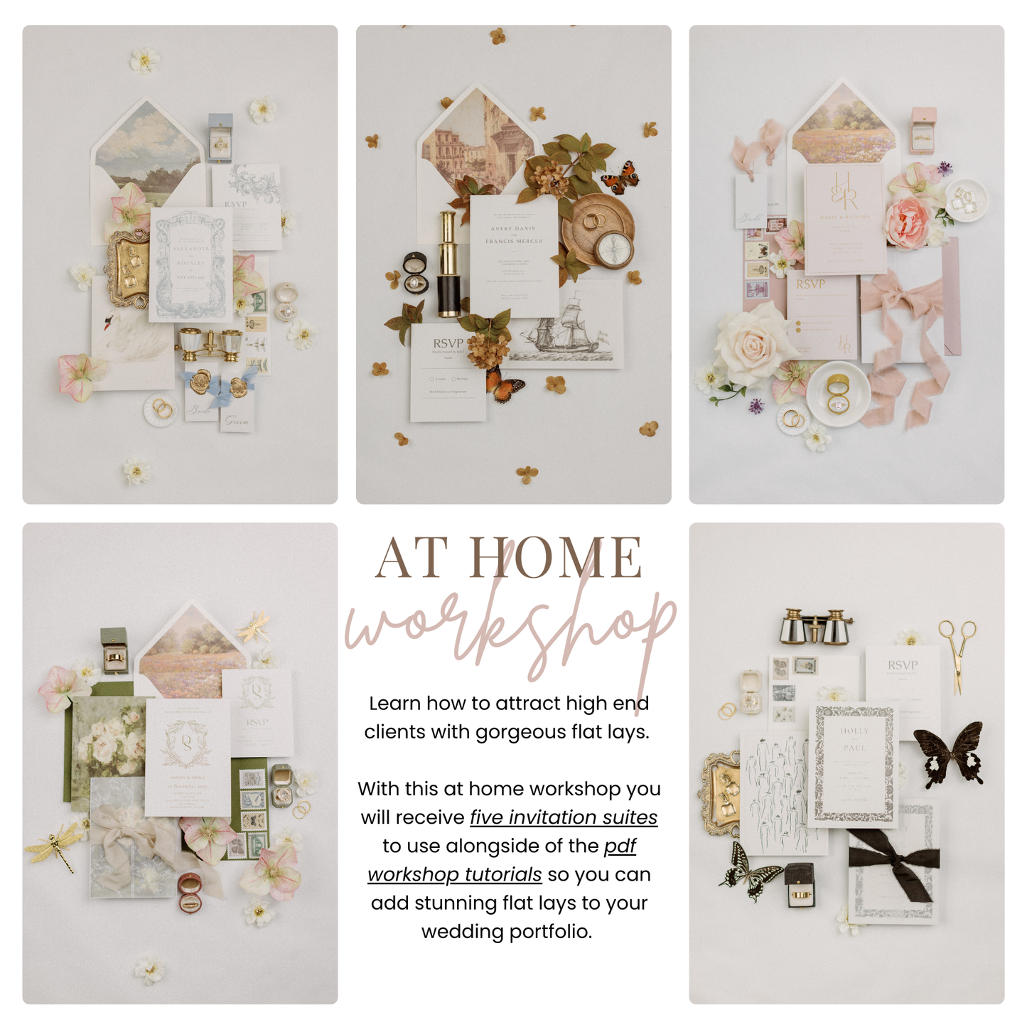 At Home Flat Lay Workshop & 5 Invitation Suites