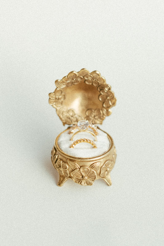 The Brass Blossom Ring Box by Styling Archives