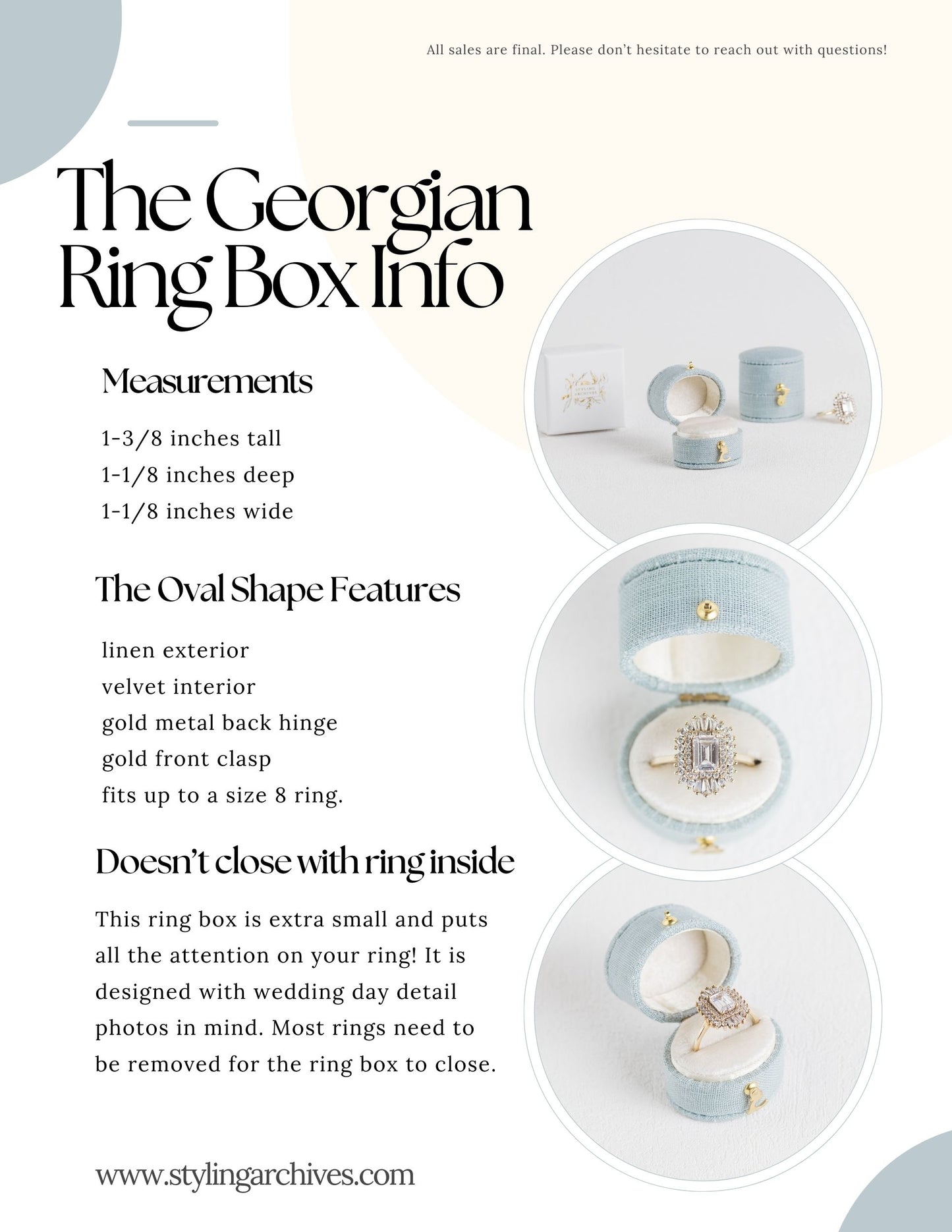 Dove Georgian Oval Ring Box