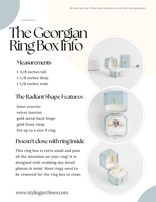 Traverse Bay & Dove Radiant Georgian Ring Box