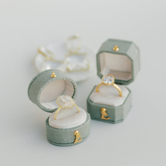 Light Sage & Fawn Radiant Georgian Ring Box