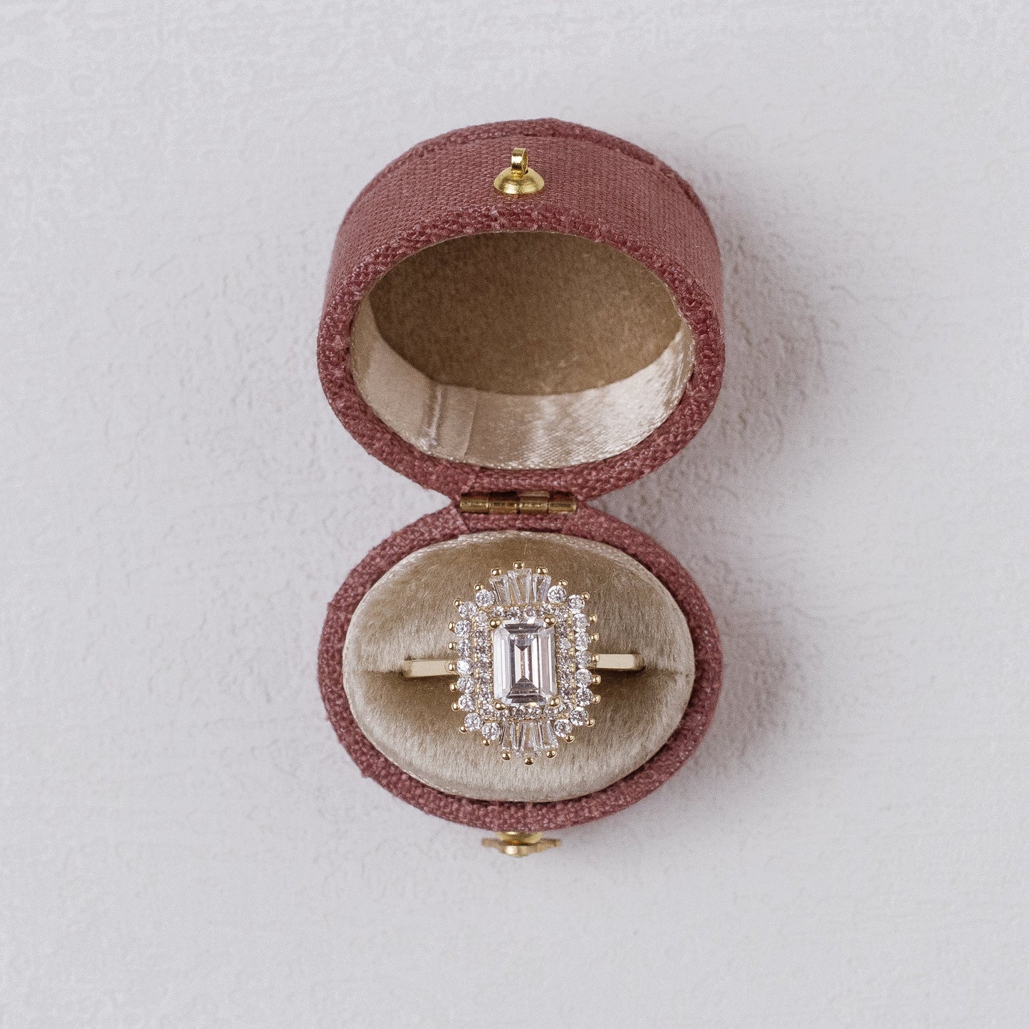 Mauve/Fawn Georgian Oval Ring Box