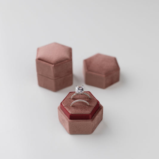Mauve Hexagon Ring Box