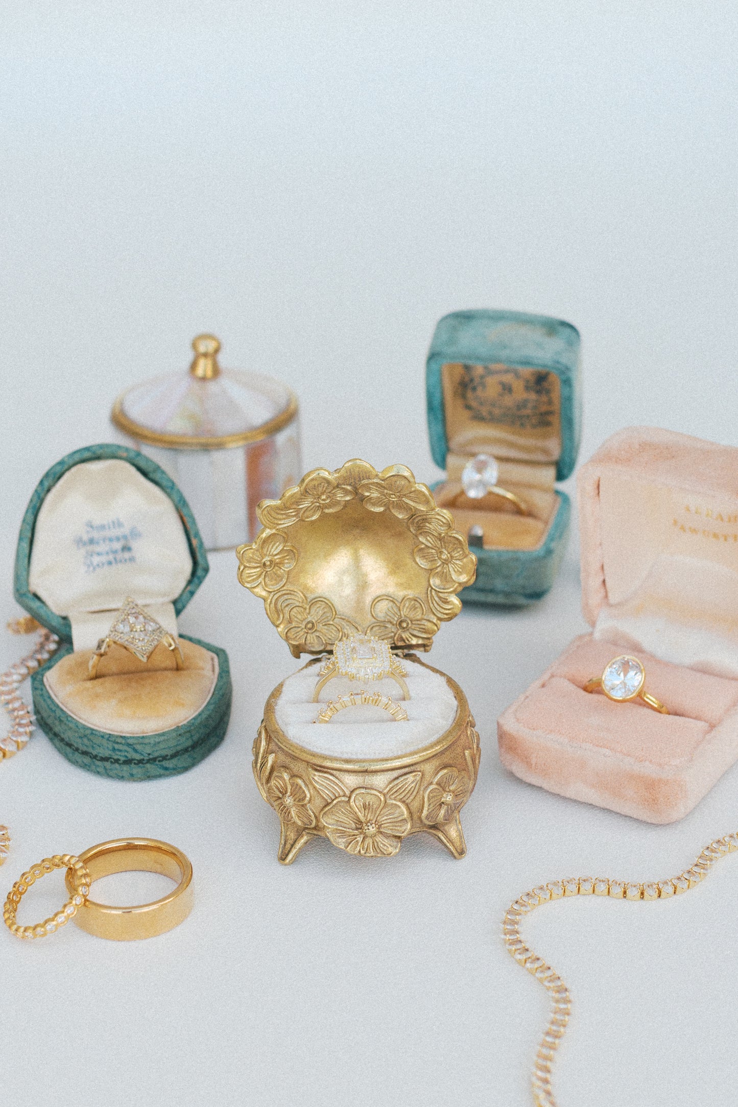 The Brass Blossom Ring Box