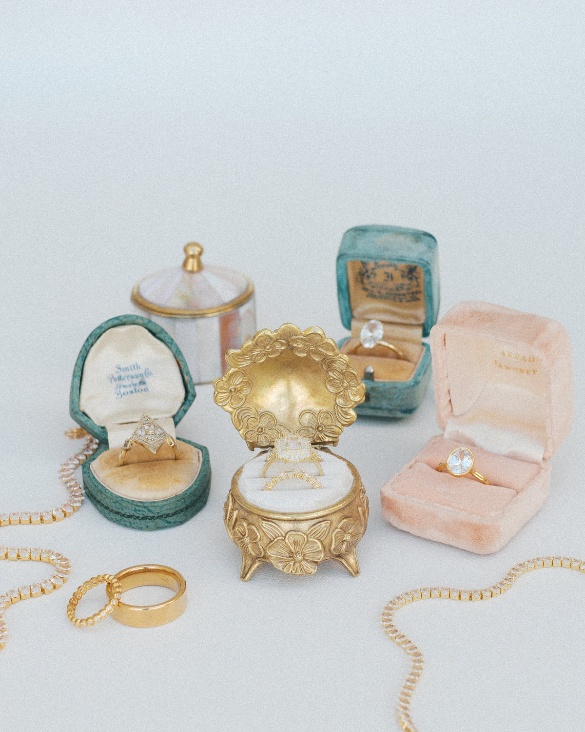 The Brass Blossom Ring Box