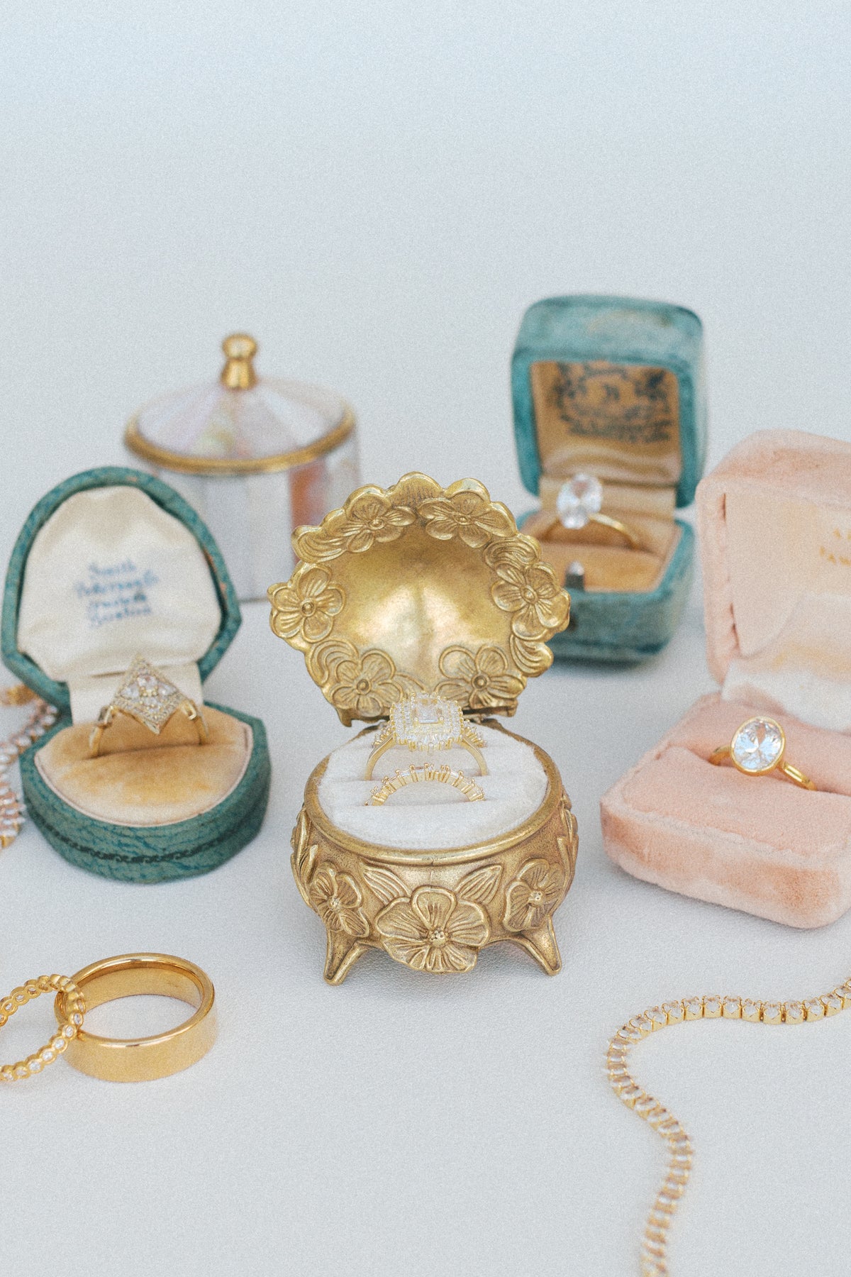 The Brass Blossom Ring Box