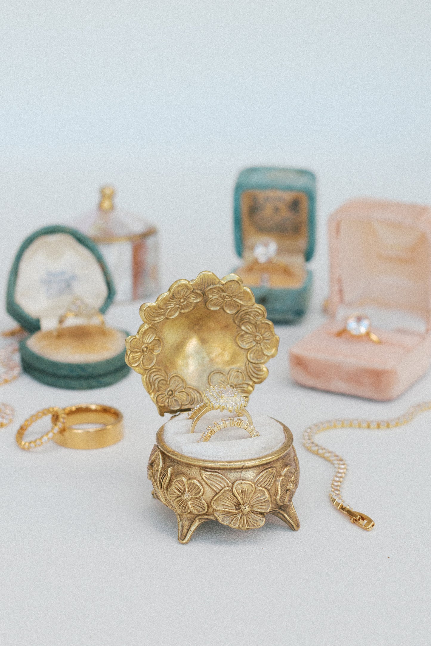 The Brass Blossom Ring Box