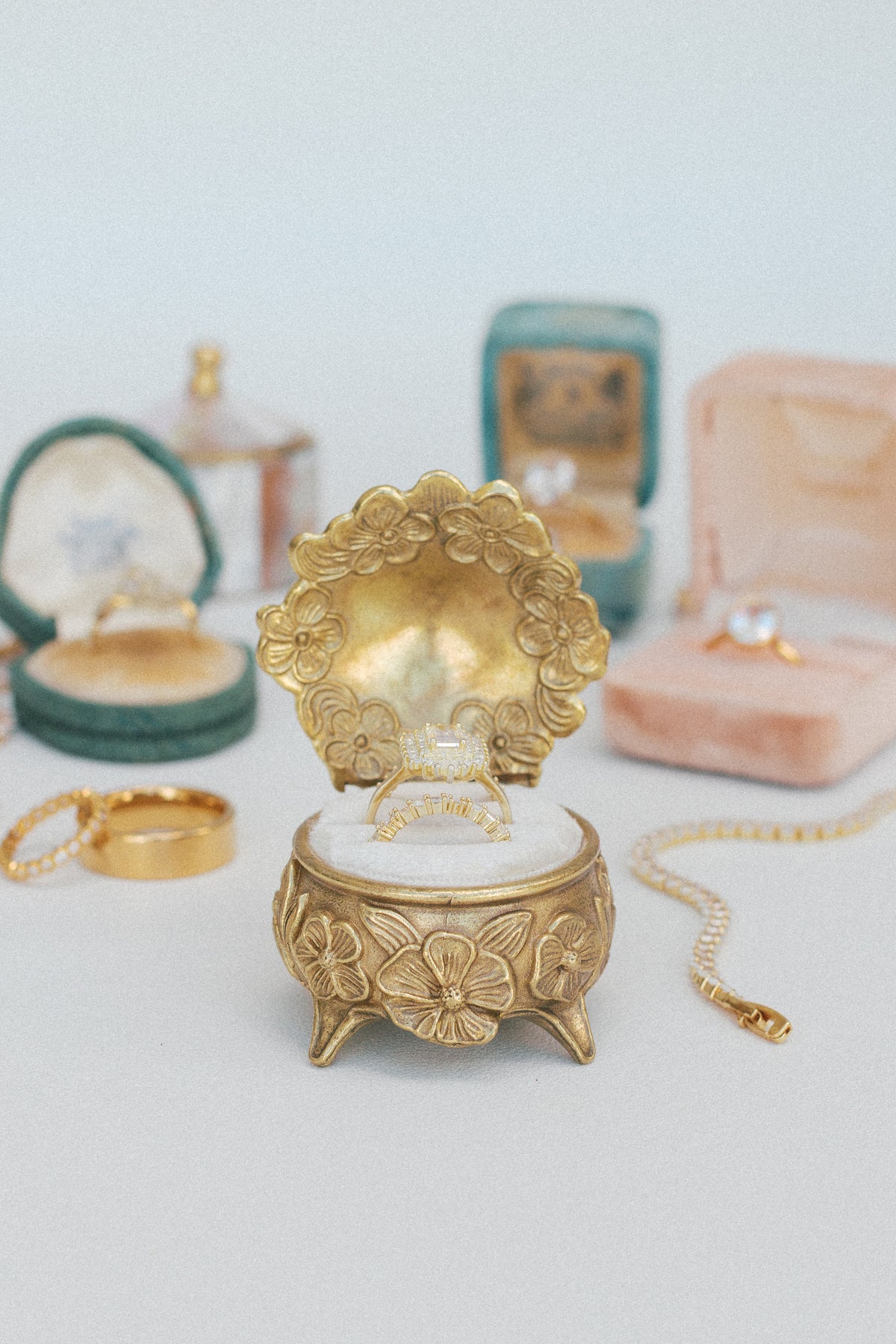 The Brass Blossom Ring Box
