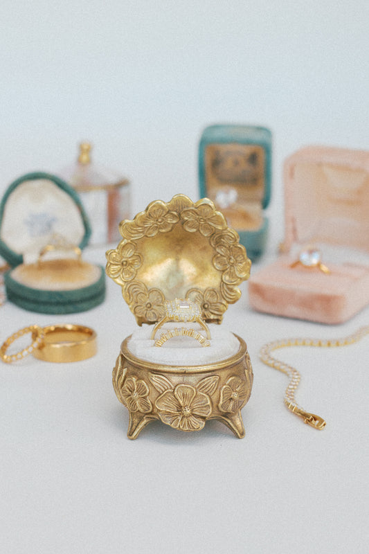 The Brass Blossom Ring Box