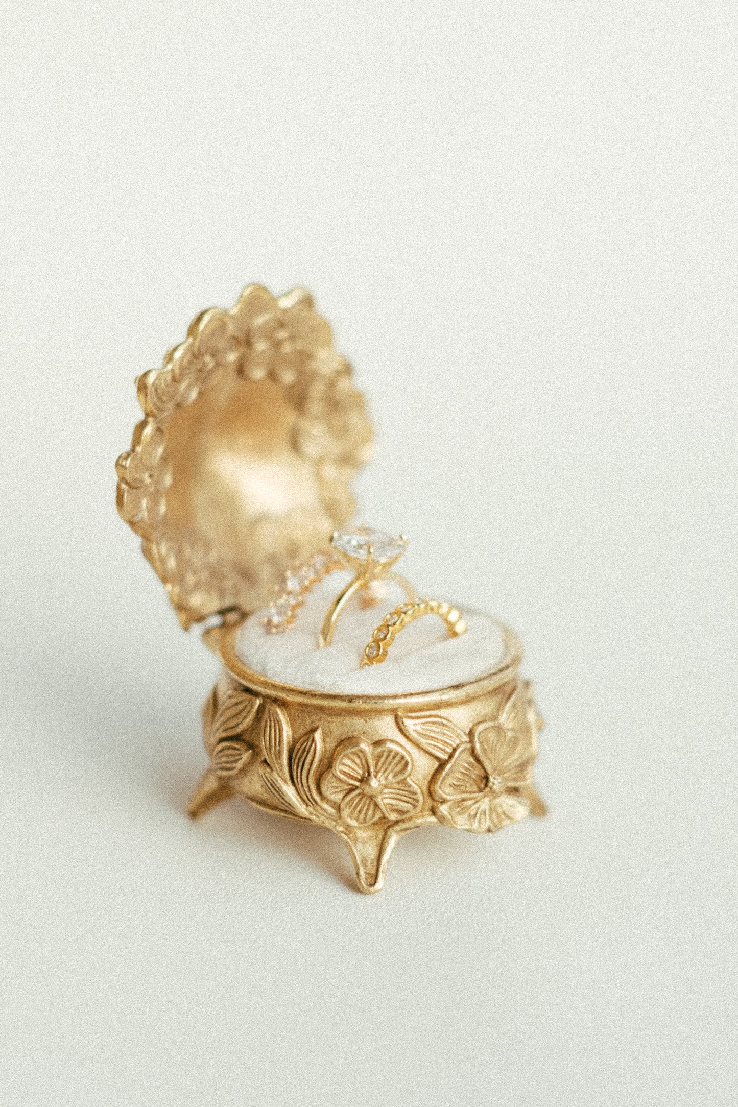 The Brass Blossom Ring Box by Styling Archives