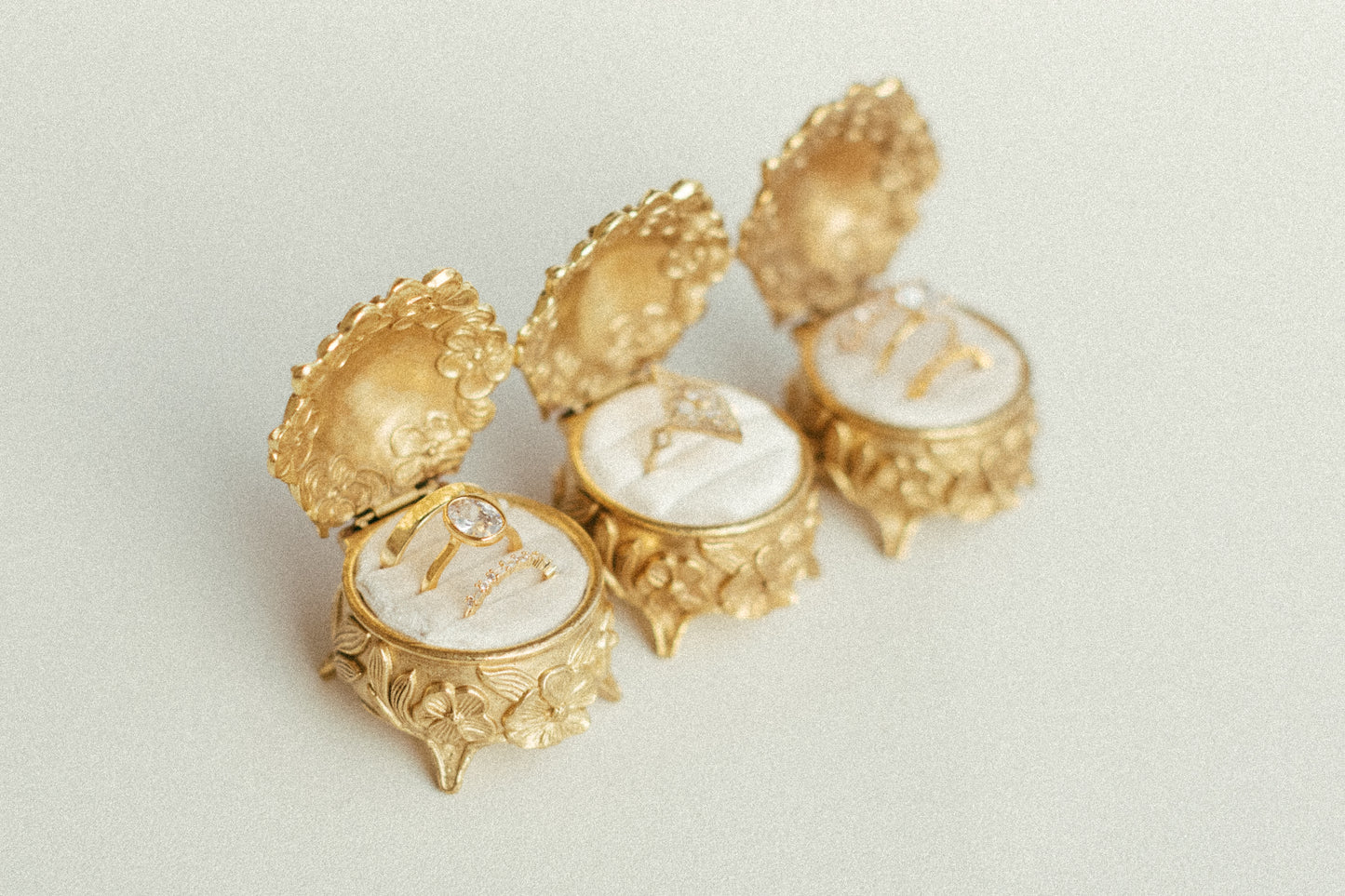 The Brass Blossom Ring Box by Styling Archives