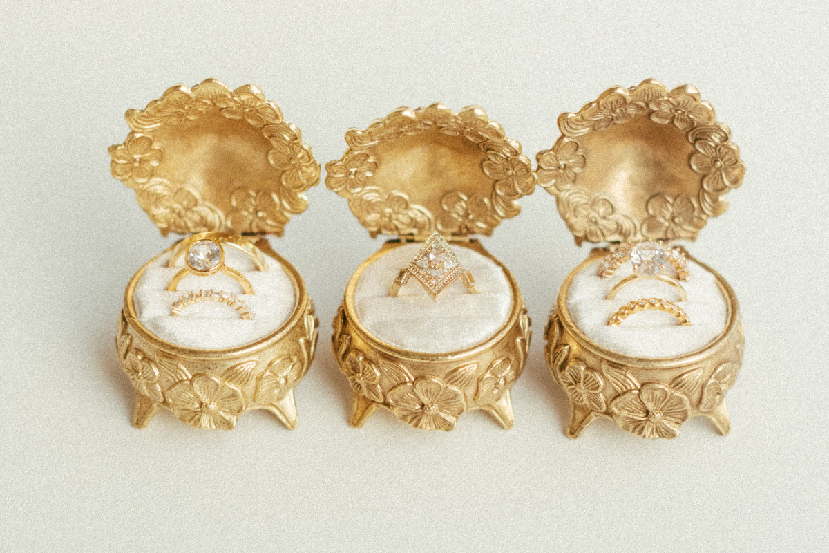 The Brass Blossom Ring Box by Styling Archives