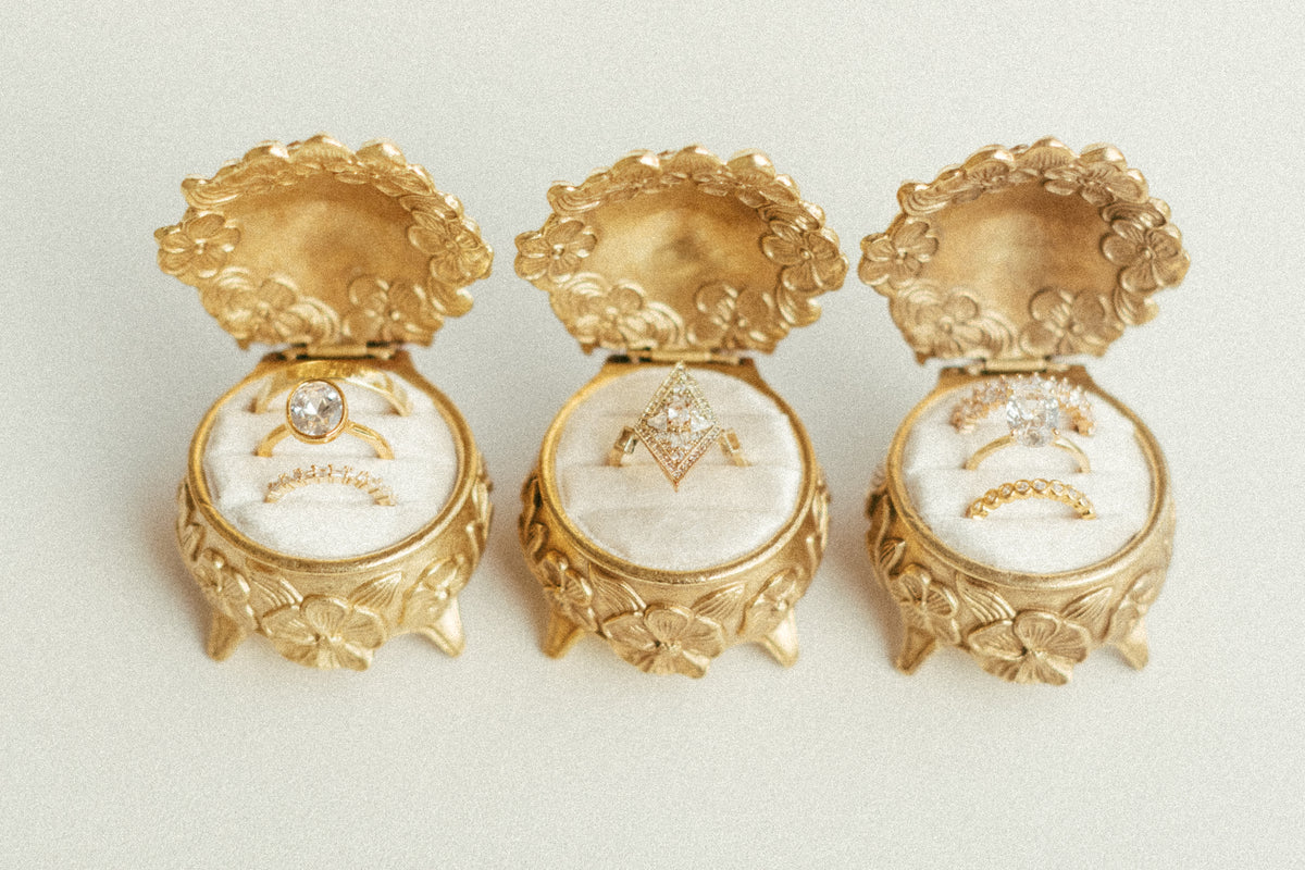 The Brass Blossom Ring Box by Styling Archives