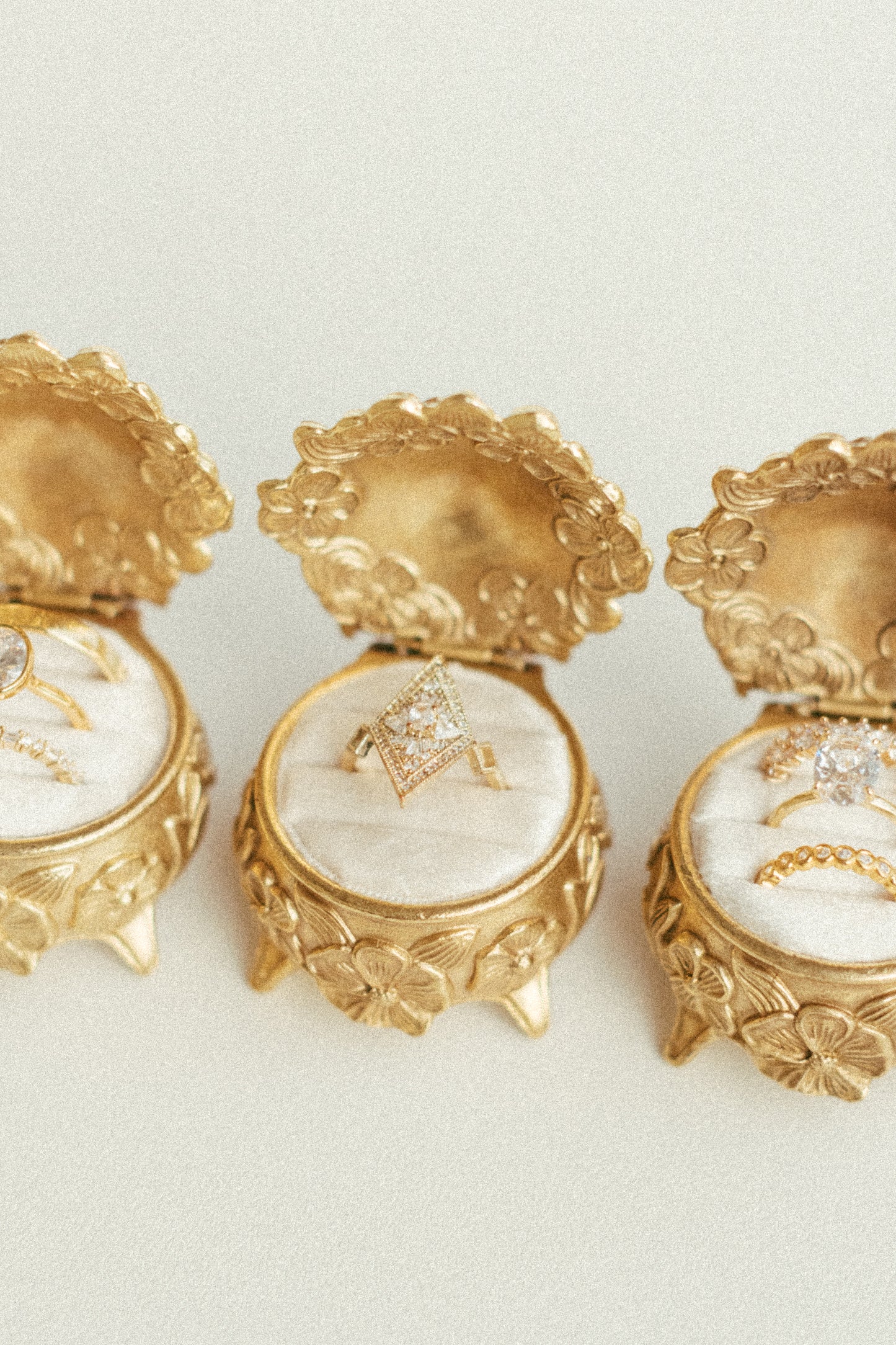 The Brass Blossom Ring Box by Styling Archives