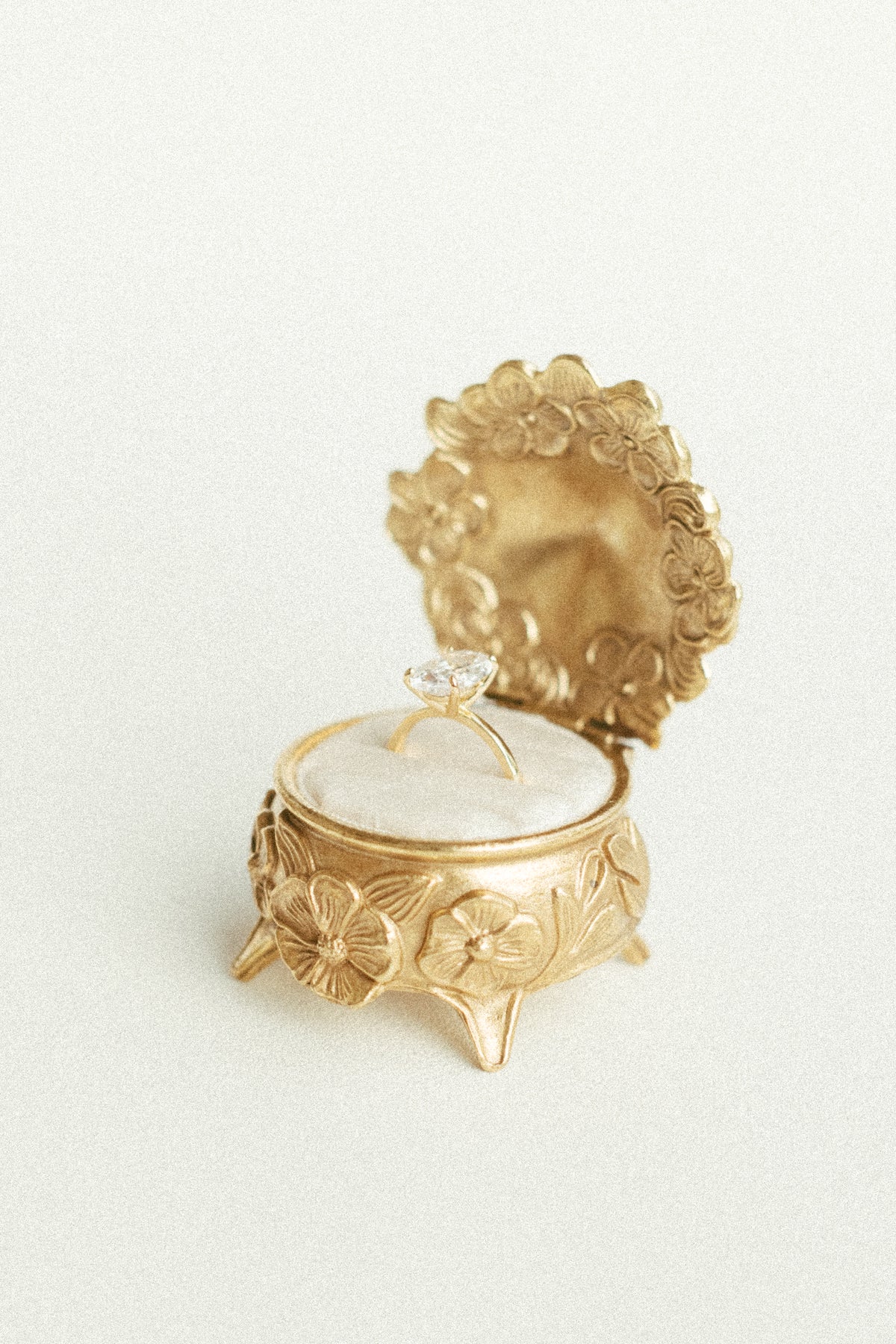 The Brass Blossom Ring Box by Styling Archives