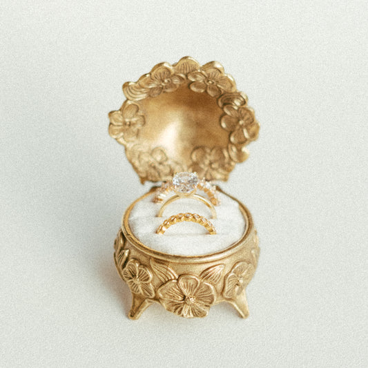 The Brass Blossom Ring Box by Styling Archives