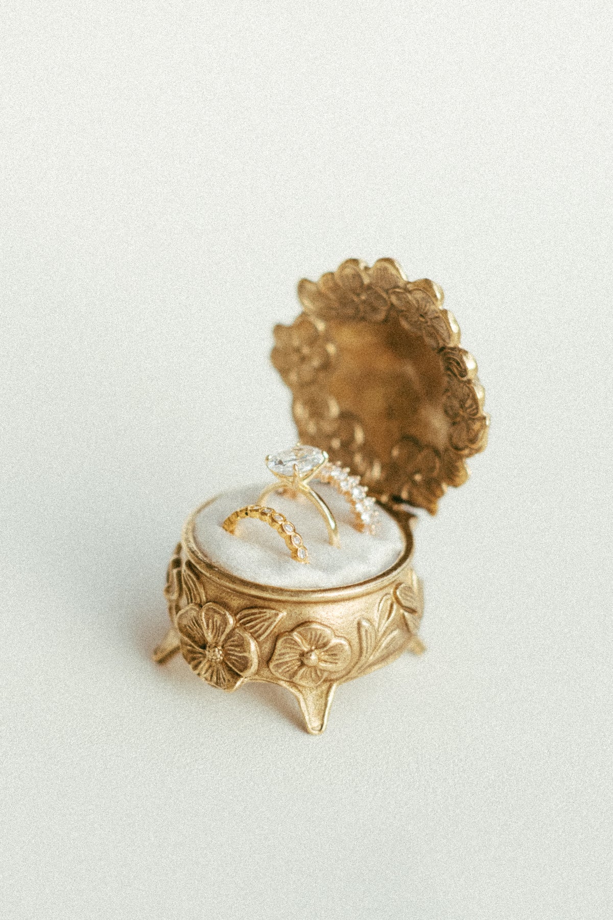 The Brass Blossom Ring Box by Styling Archives