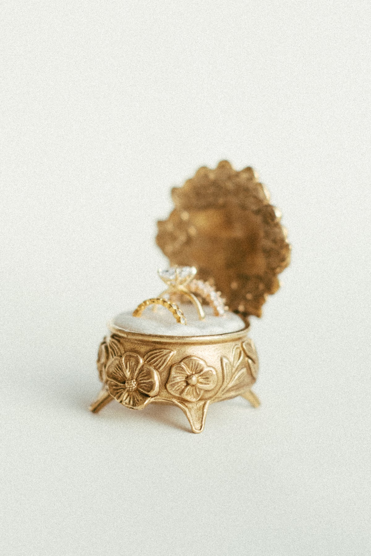 The Brass Blossom Ring Box by Styling Archives