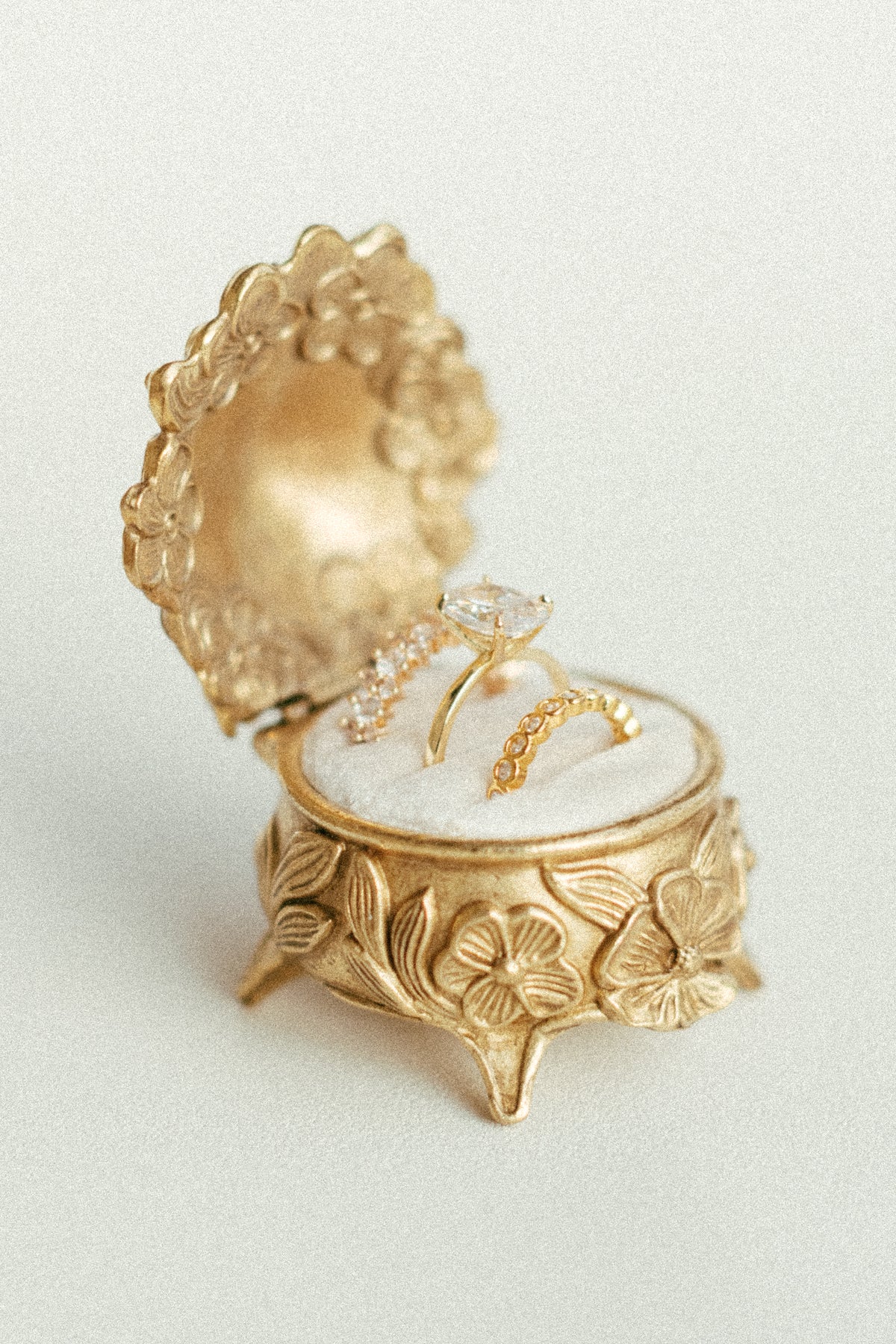 The Brass Blossom Ring Box by Styling Archives