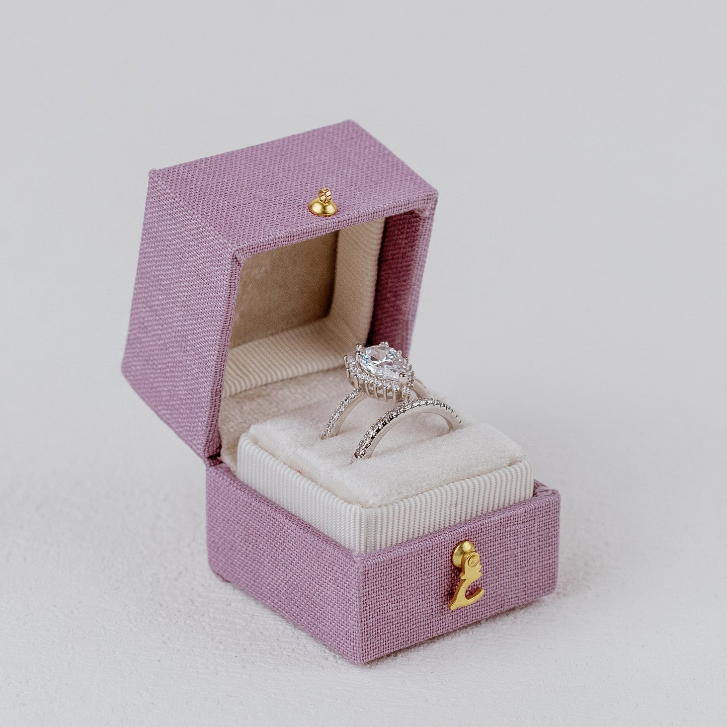 Lavender Georgian Square Ring Box