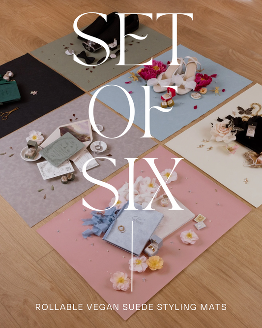 Set of Six Suede Flat Lay Styling Mats