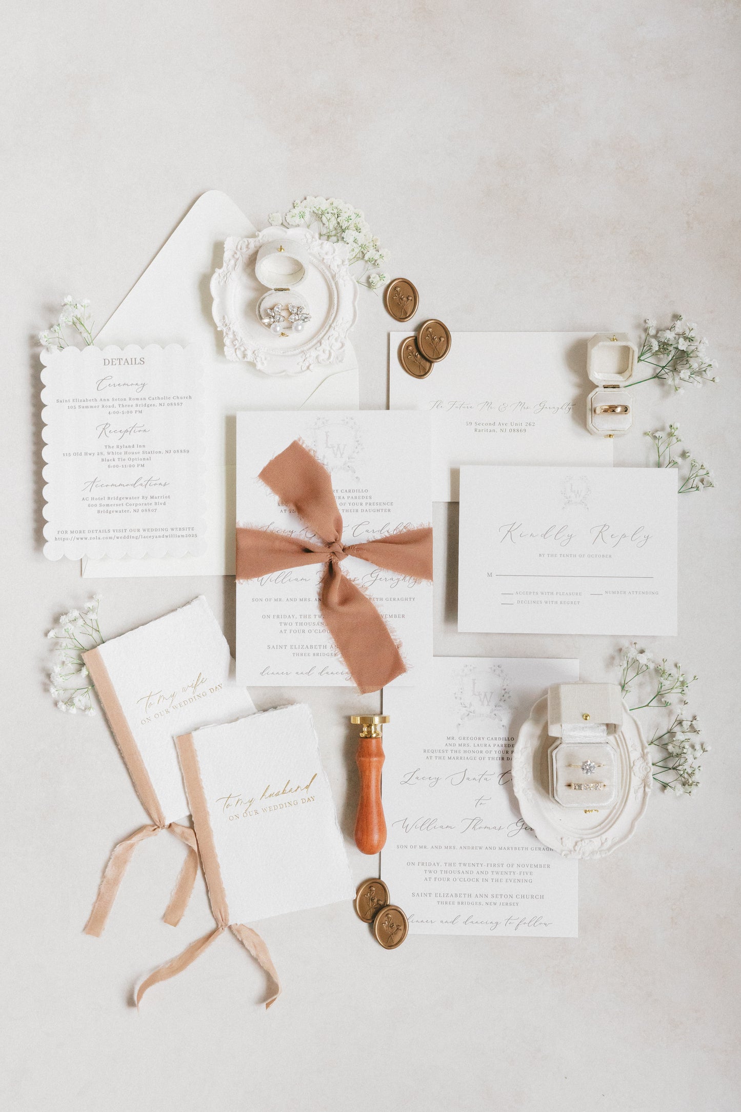 Georgian Oval Ring Box in Dove Linen – Vintage Wedding Ring Box for Flat Lay Photography