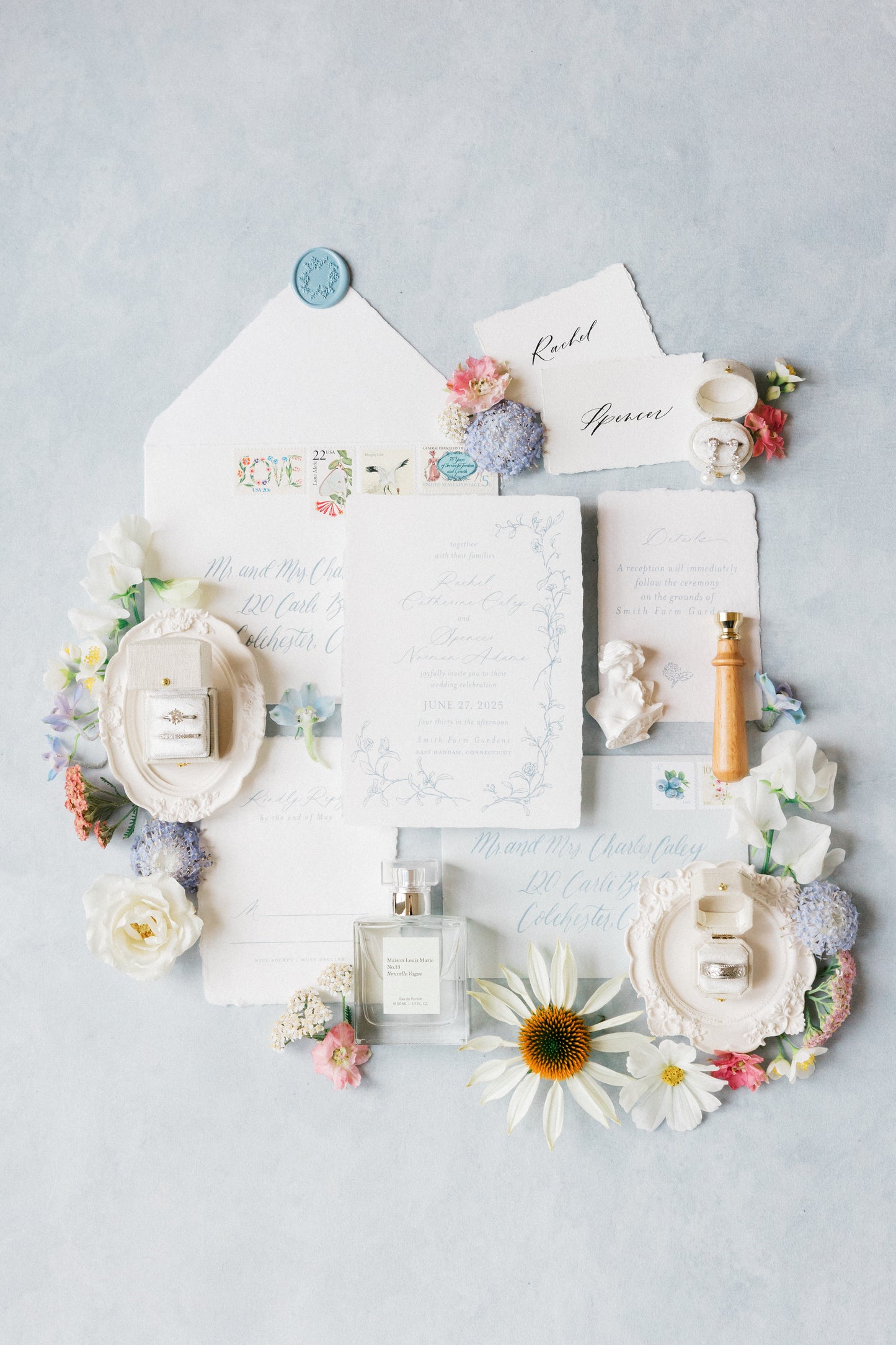 Dove Georgian Square Ring BoxGeorgian Square Ring Box in Dove Linen – Vintage Proposal & Wedding Ring Box for Flat Lay Photography