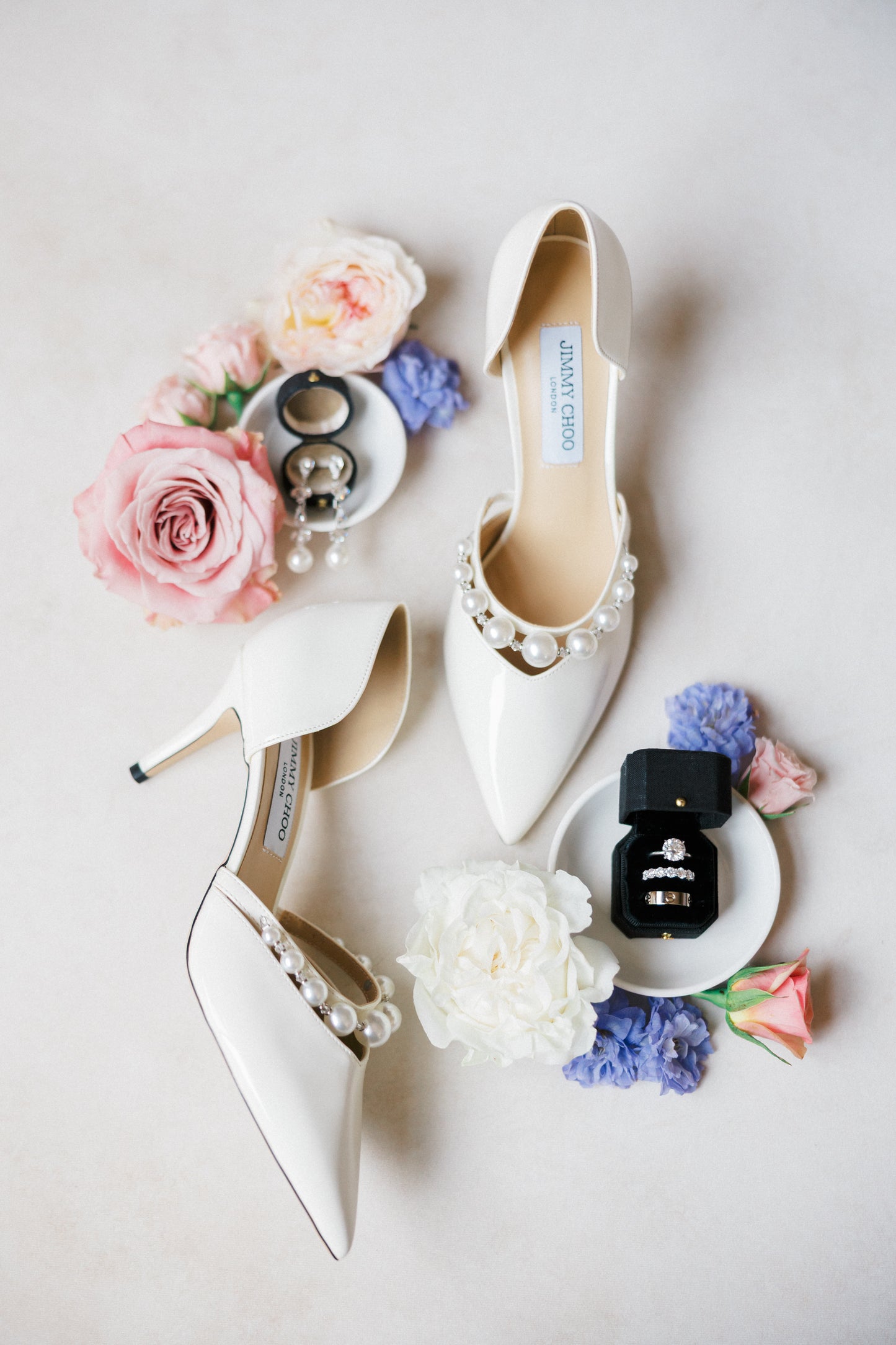 Radiant Legacy Ring Box in Raven Linen – Beveled Square Wedding & Proposal Ring Box for Flat Lay Photography