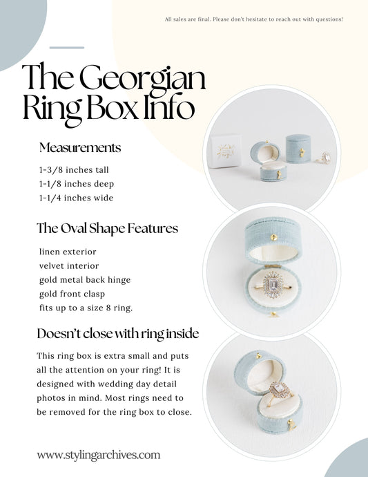 Oro/Dove Georgian Oval Ring Box