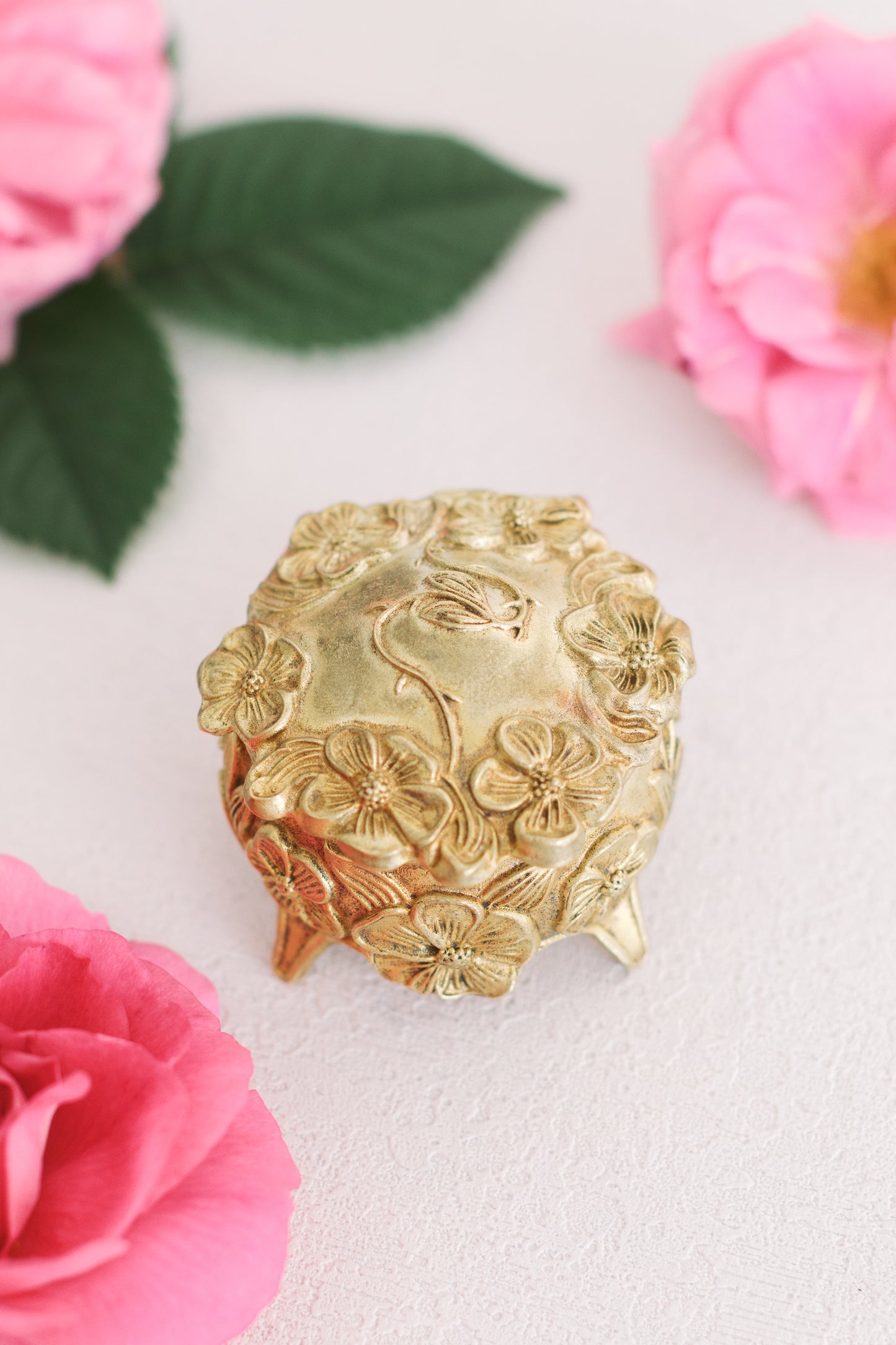 The Brass Blossom Ring Box by Styling Archives PRE-ORDER