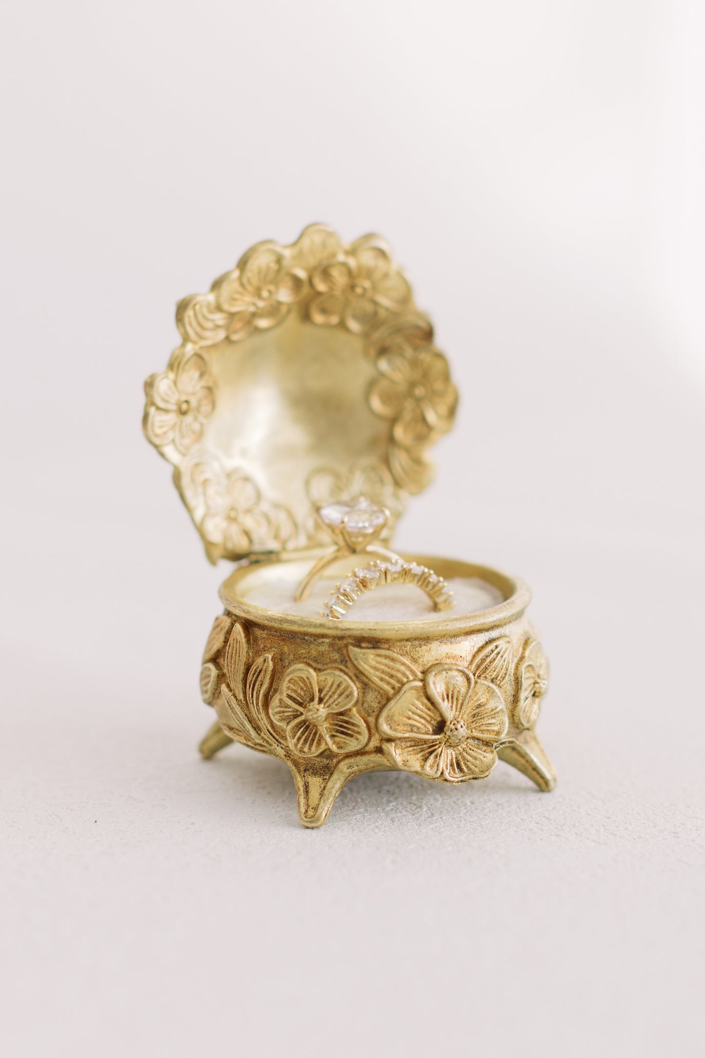 The Brass Blossom Ring Box by Styling Archives PRE-ORDER