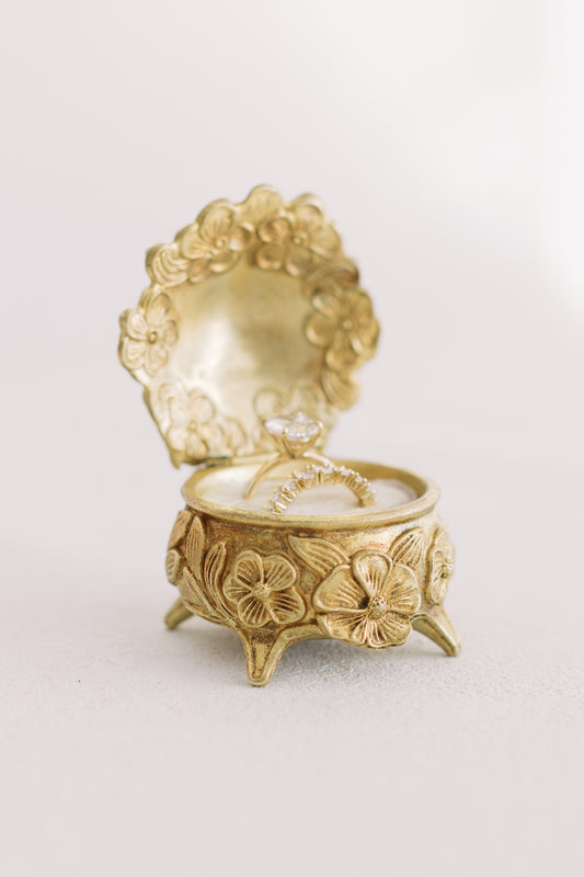 The Brass Blossom Ring Box by Styling Archives PRE-ORDER