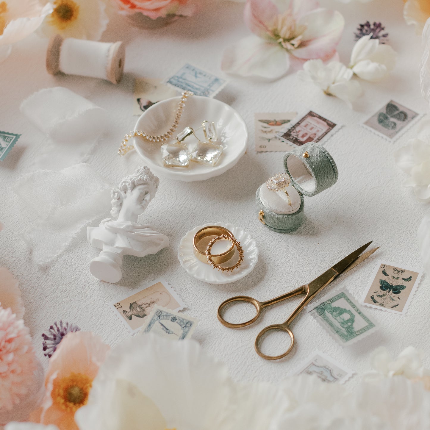 The Light Sage Oval Gold Essentials Collection