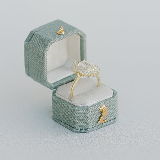 Light Sage & Fawn Radiant Georgian Ring Box