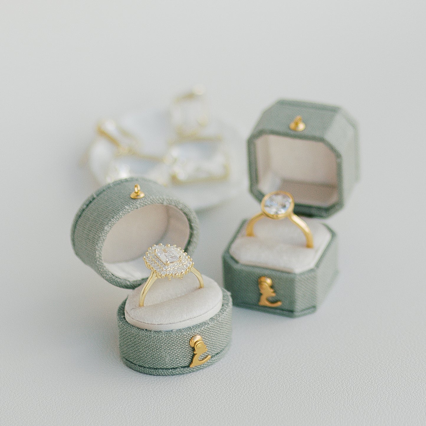 Light Sage & Fawn Radiant Georgian Ring Box