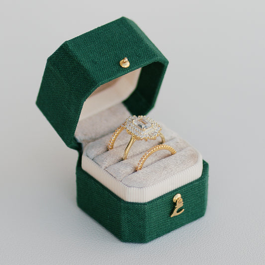 Emerald Radiant Georgian Ring Box