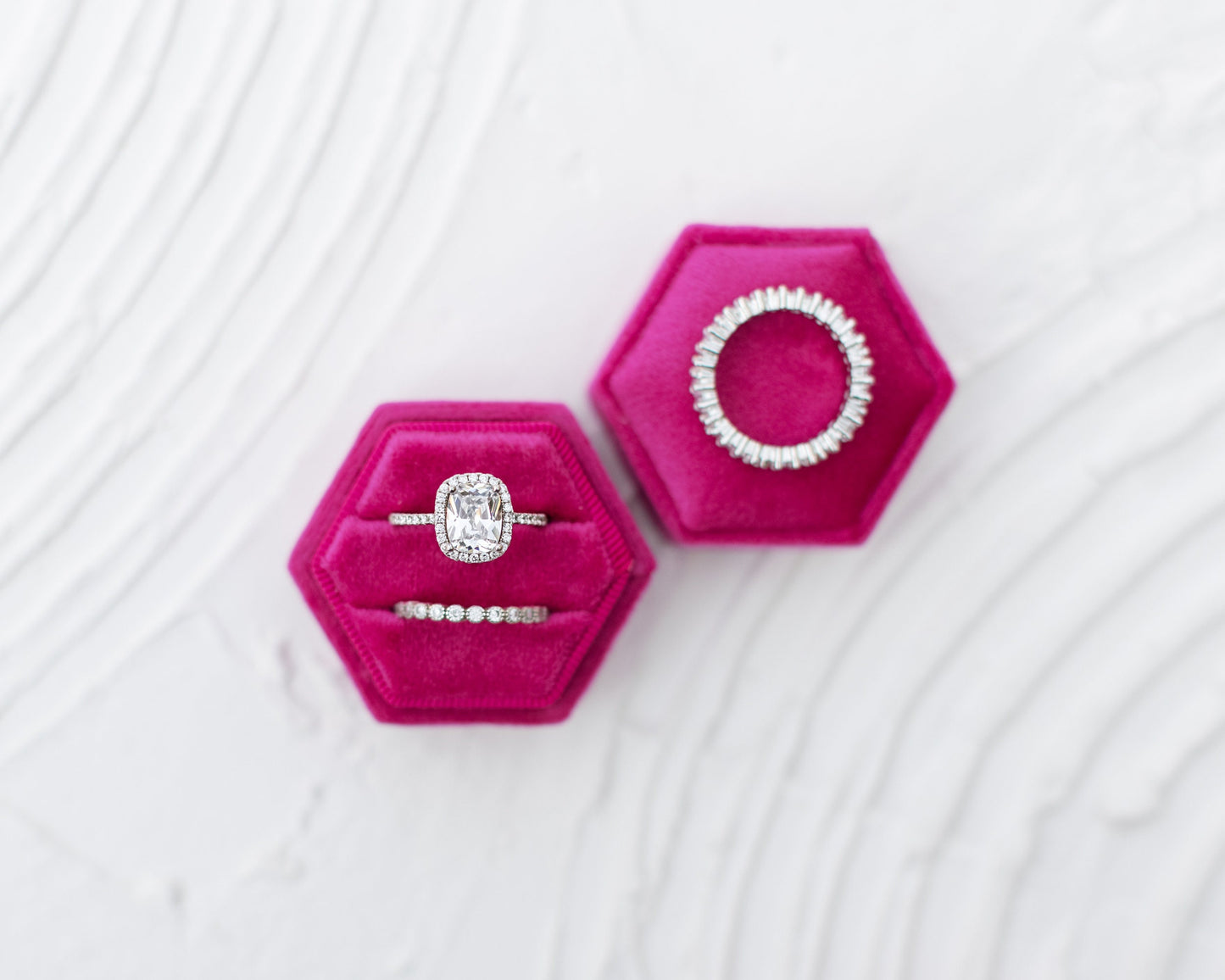 Fuchsia Hexagon Ring Box