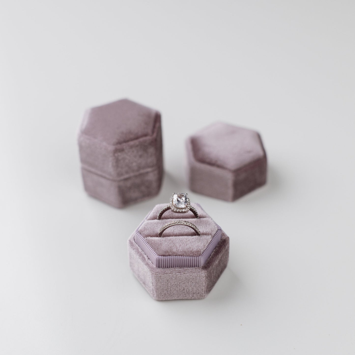 Lavender Hexagon Ring Box